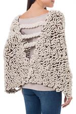 alpaca poncho creme hæklet